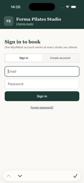 Secure sign-in screen