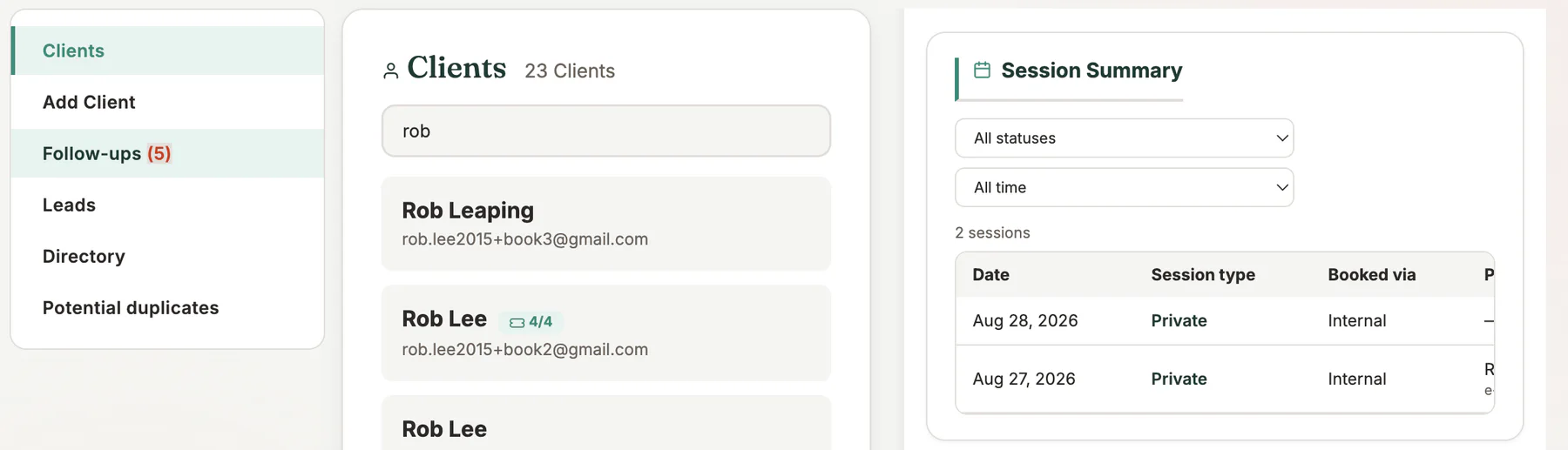 Client Session Summary in MyoMesh
