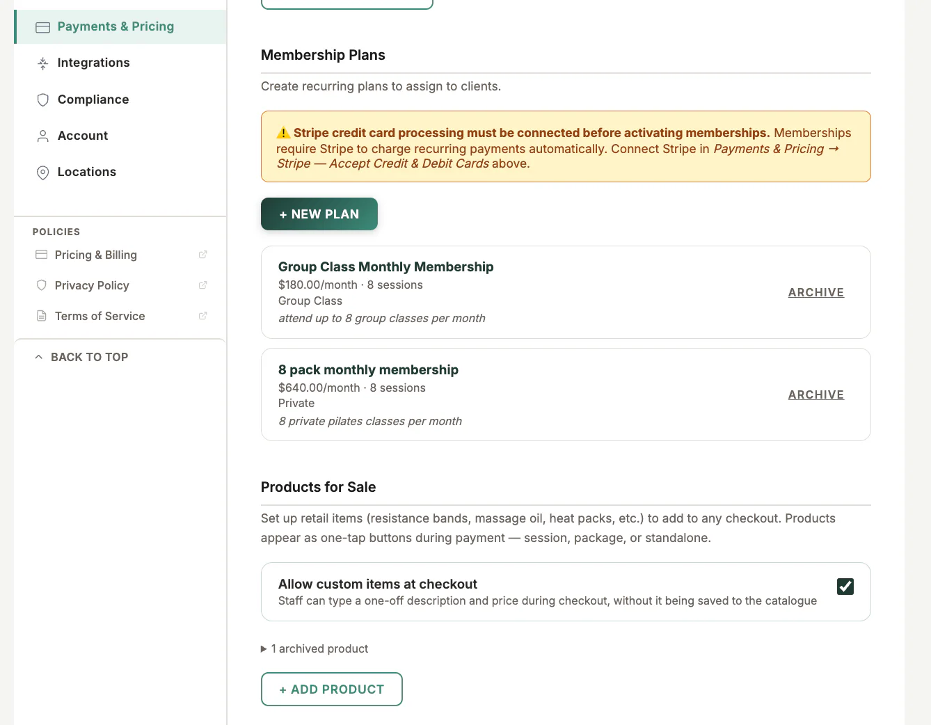 Membership Plans Products in MyoMesh