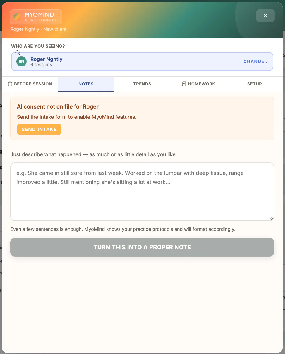 Myomind Notes in MyoMesh