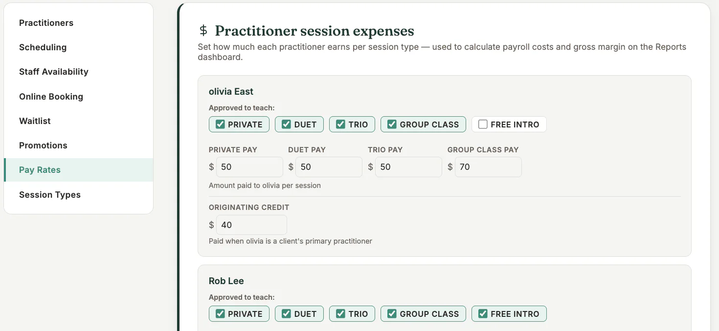 Practitioner Pay Rates in MyoMesh