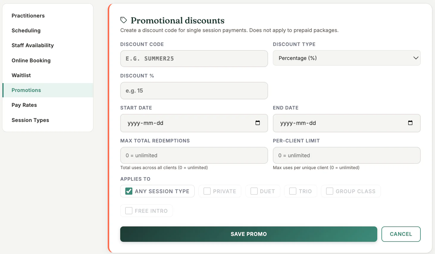 Promotional Discounts in MyoMesh