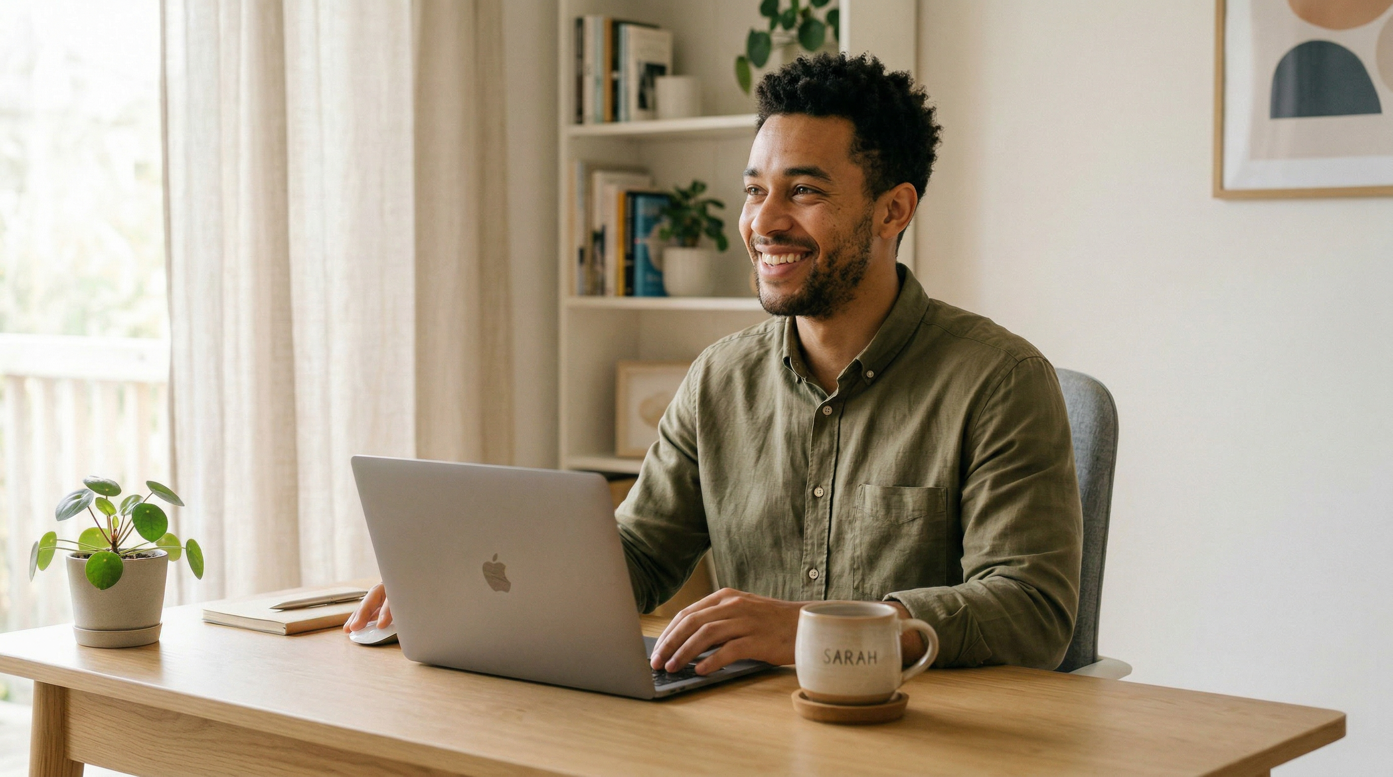New graduate practitioner working at their desk with MyoMesh