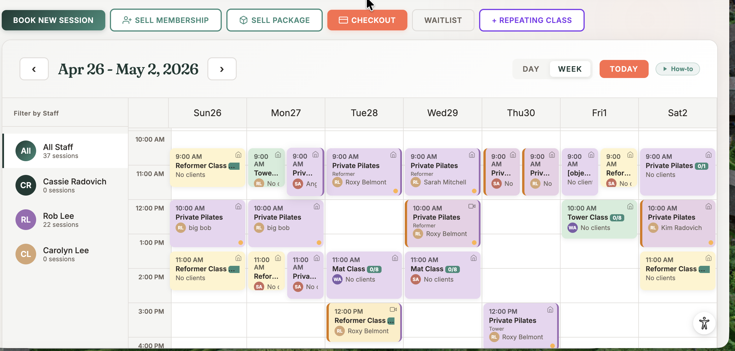 Class calendar
