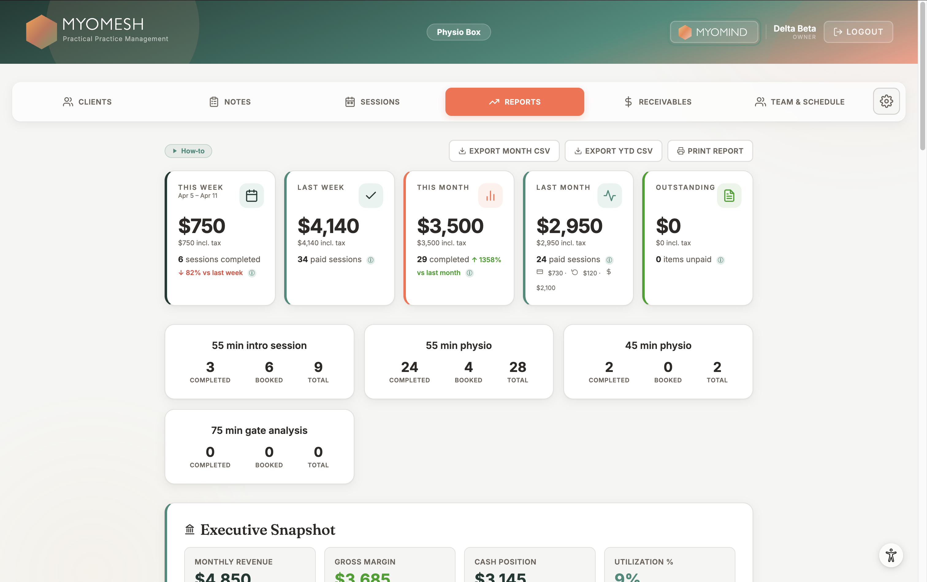 Revenue dashboard